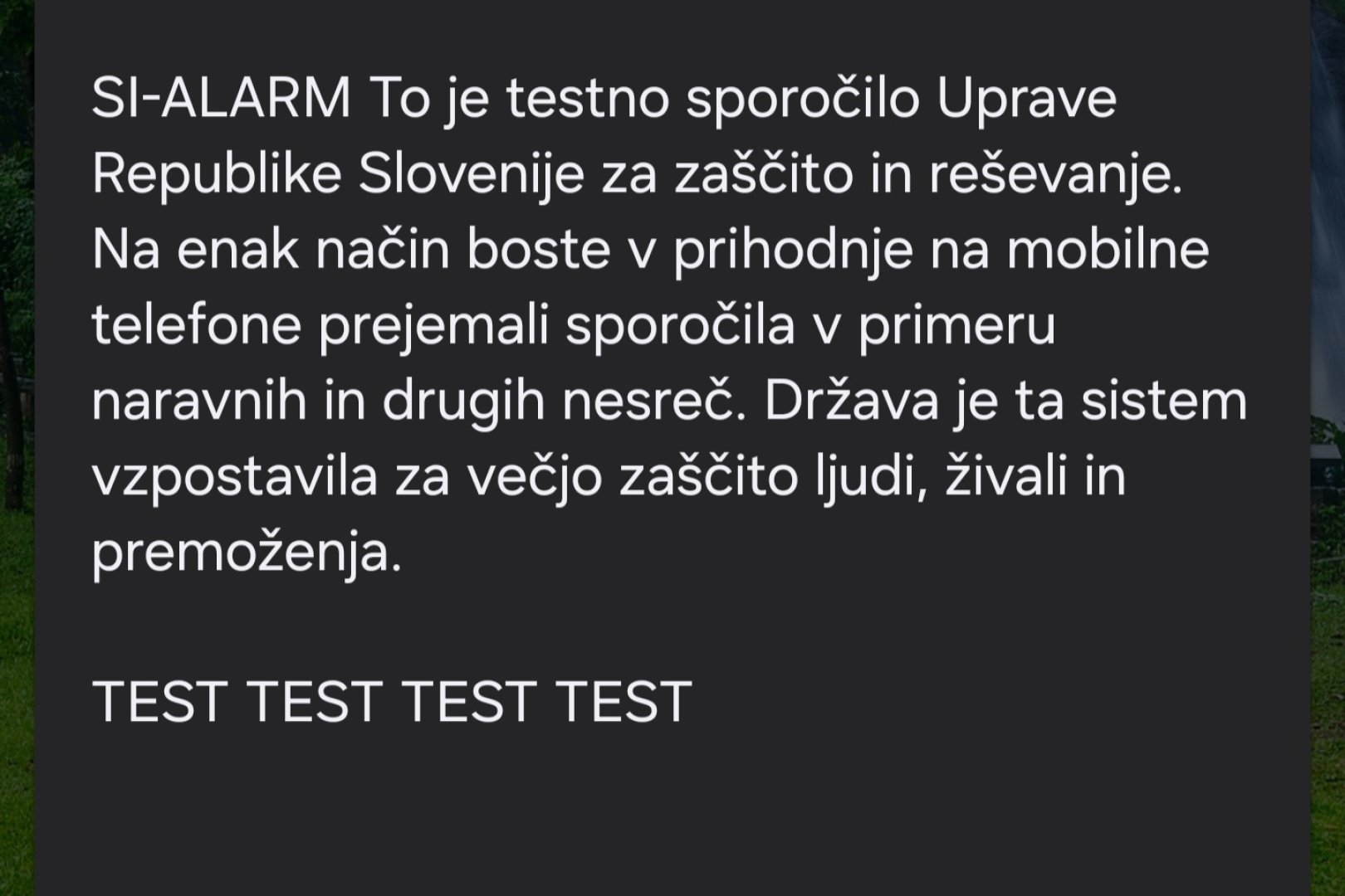 Testiranje sistema obve&scaron;čanja